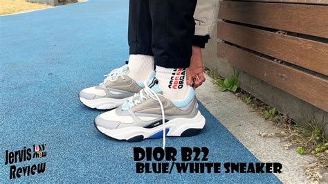 dior b22 white on feet|dior b22 white silver blue.